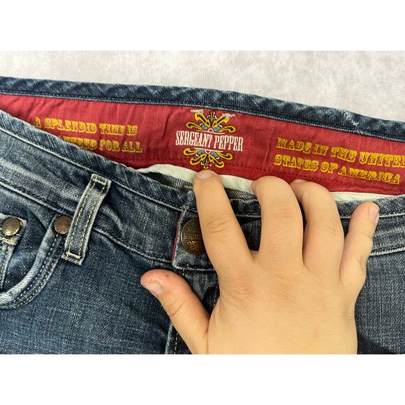 Sergeant Pepper Made in USA Bootcut Jeans Y2K Stars Indie Sleaze sz 29 Low Rise - Picture 4 of 10